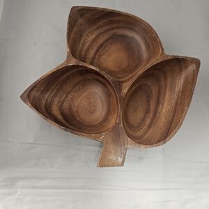 Wooden Leaf Serving Tray - Brown Home Accents
